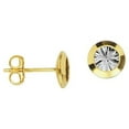 thumbnail image 1 of 10k Yellow and White Gold Button Stud Earrings Sparkle-Cut Backwall - .9 Grams, 1 of 3