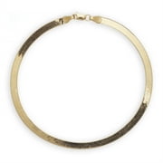 GLAD GOLD 10k Yellow gold Super Flexible Silky Herringbone Chain Bracelet, 0.2 (5mm)