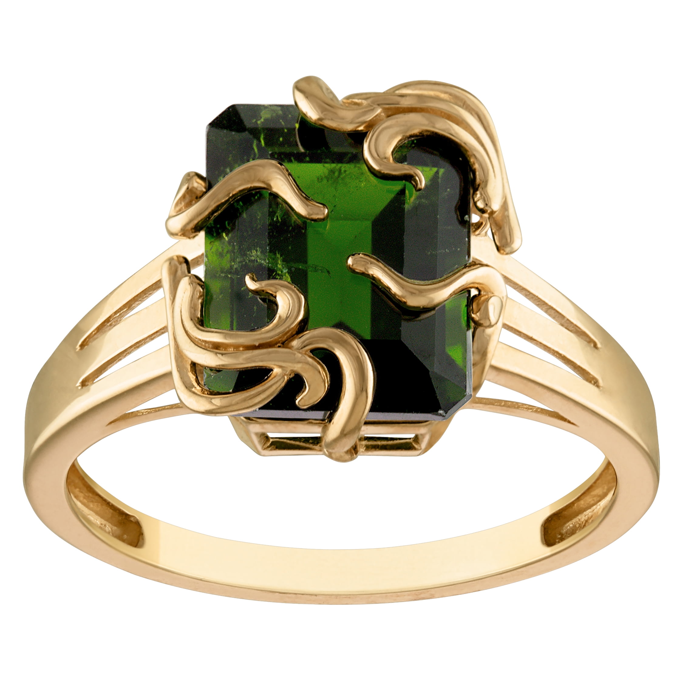 10k gold chrome diopside medusa ring