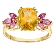 JORDAN BLUE NYC 10k gold citrine and pink topaz ring