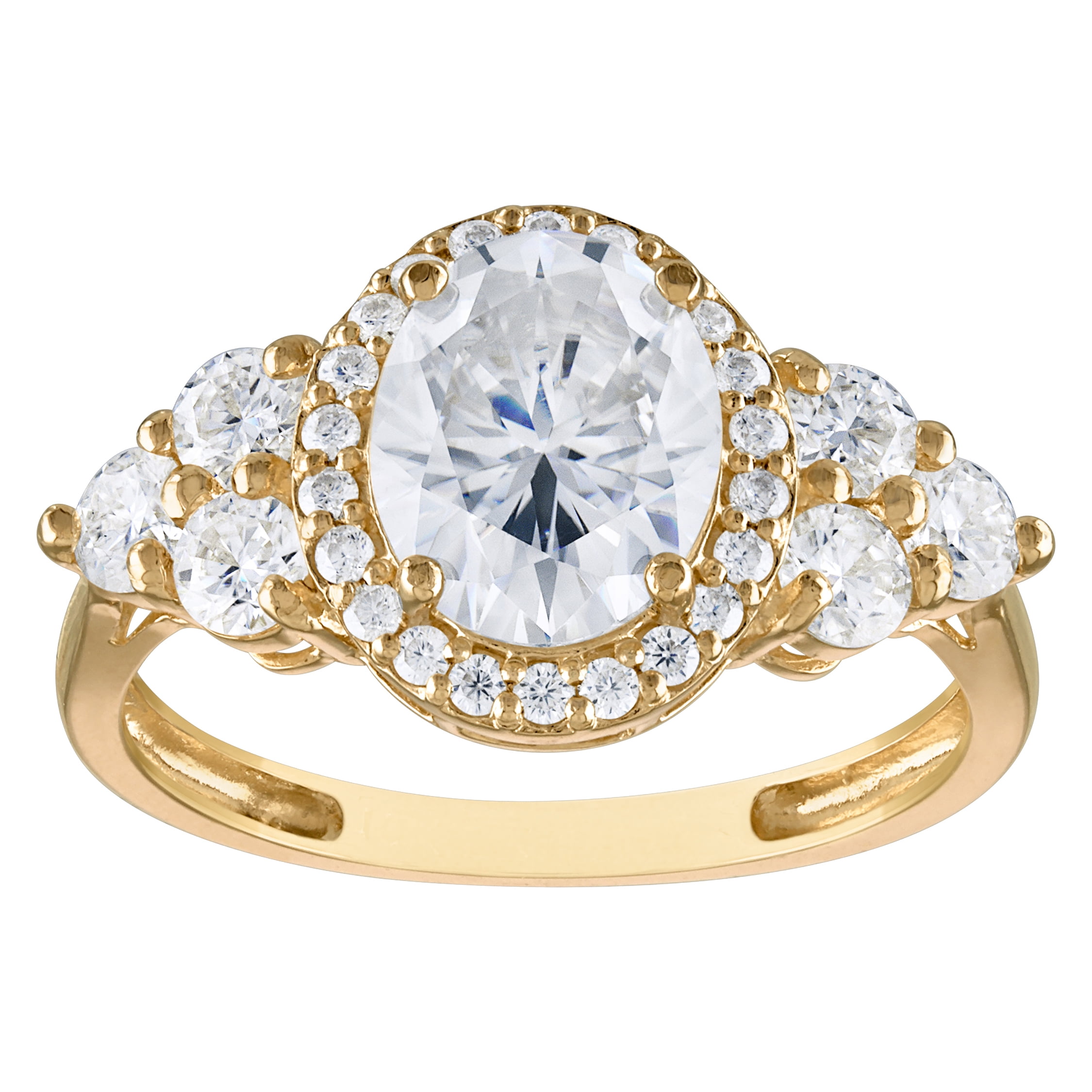 10k gold created moissanite 3.25 cttw bridal ring