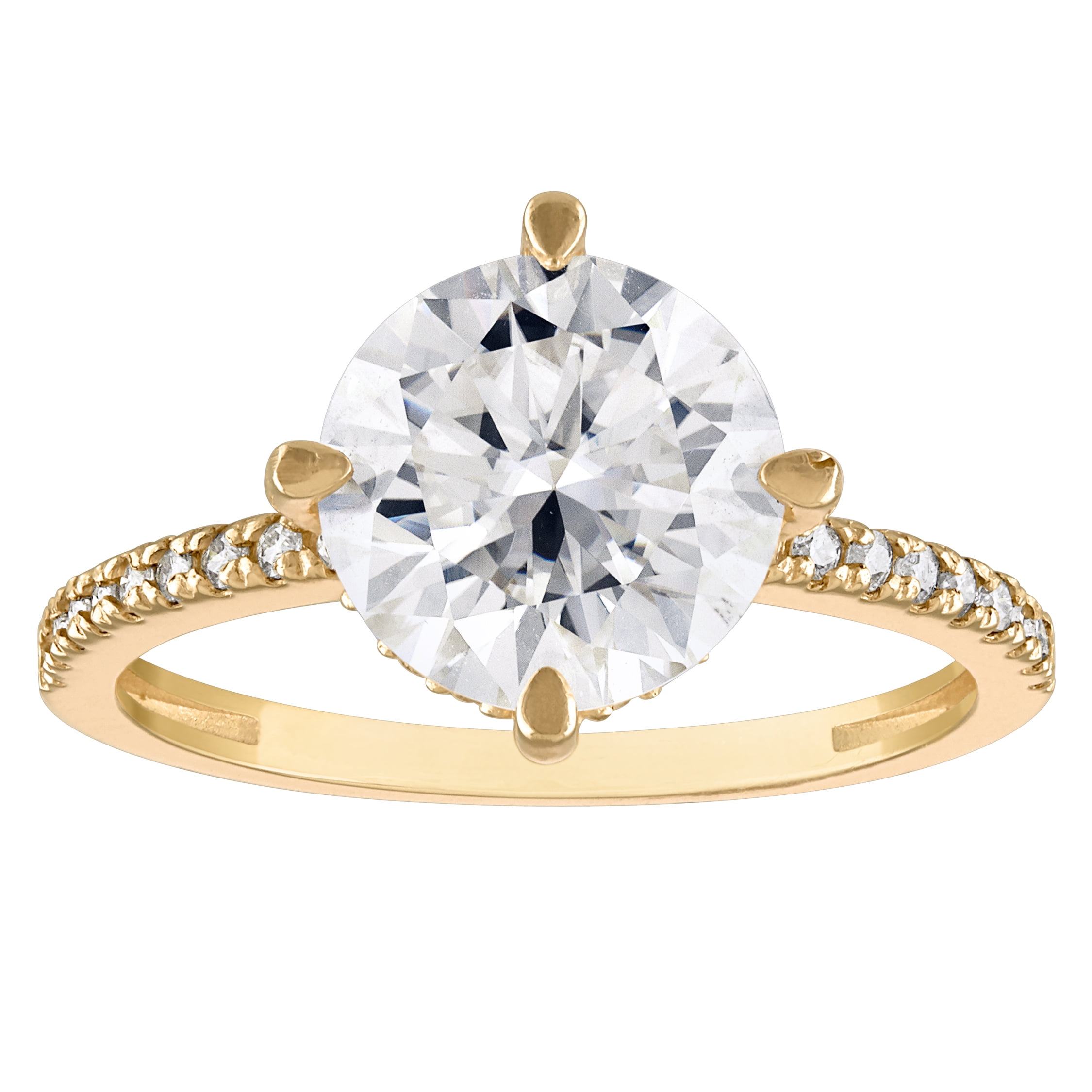 10k gold created moissanite 3.3 cttw bridal ring