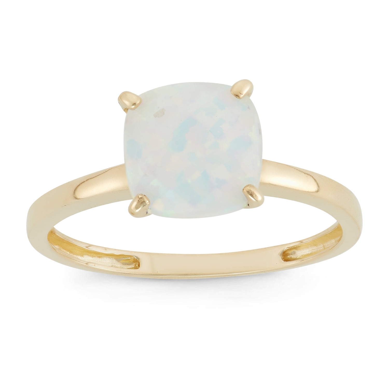 10k gold cushion cut gemstone ring