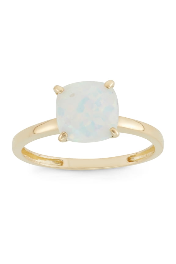 10k gold cushion cut gemstone ring