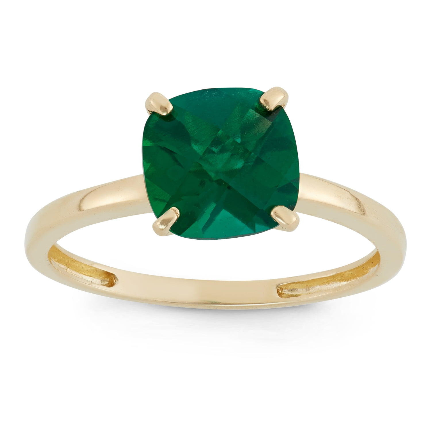 10k gold cushion cut gemstone ring