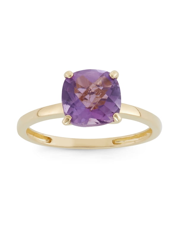 10k gold cushion cut gemstone ring