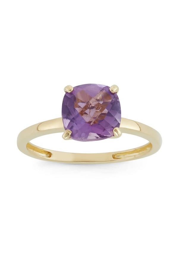 10k gold cushion cut gemstone ring