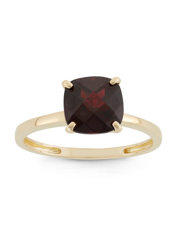 10k gold cushion cut gemstone ring