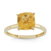 10k gold cushion cut gemstone ring
