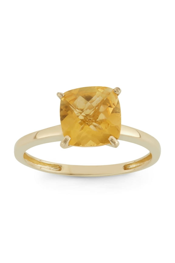 10k gold cushion cut gemstone ring