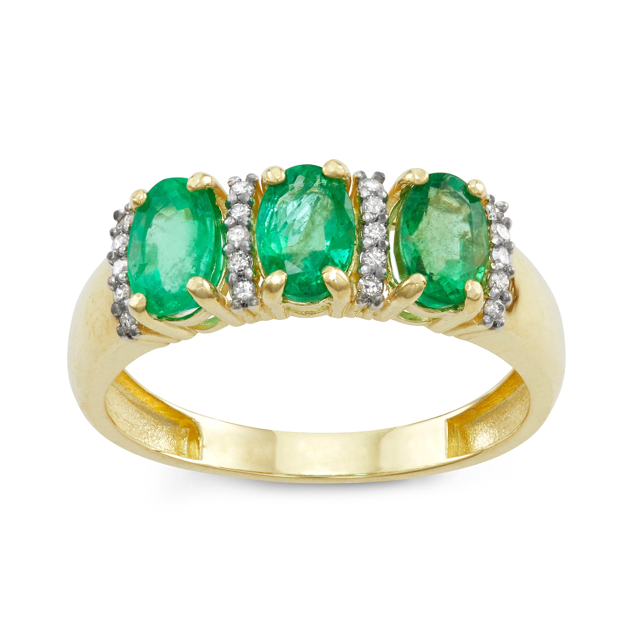 10k gold emerald and diamond ring