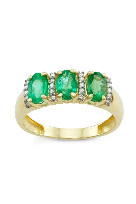 10k gold emerald and diamond ring