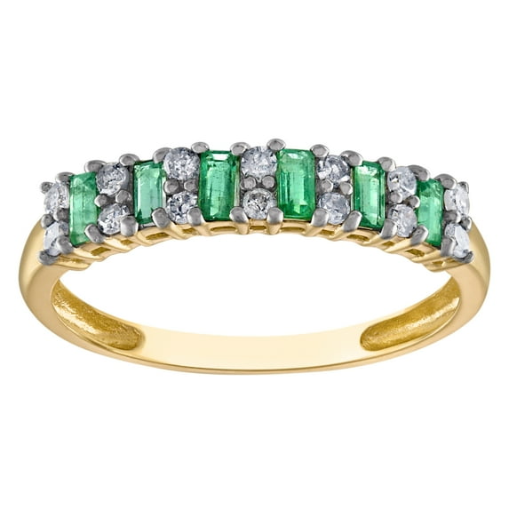 10k gold emerald and diamond ring