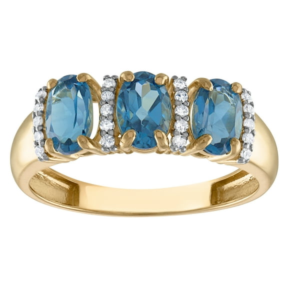 10k gold london blue topaz and diamond ring