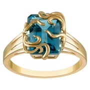 JORDAN BLUE NYC 10k gold london blue topaz medusa ring