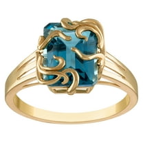 10k gold london blue topaz medusa ring