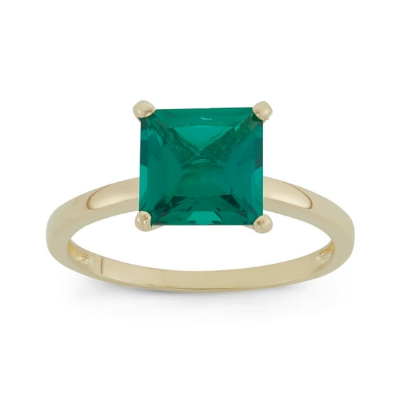 10k gold princess cut gemstone ring