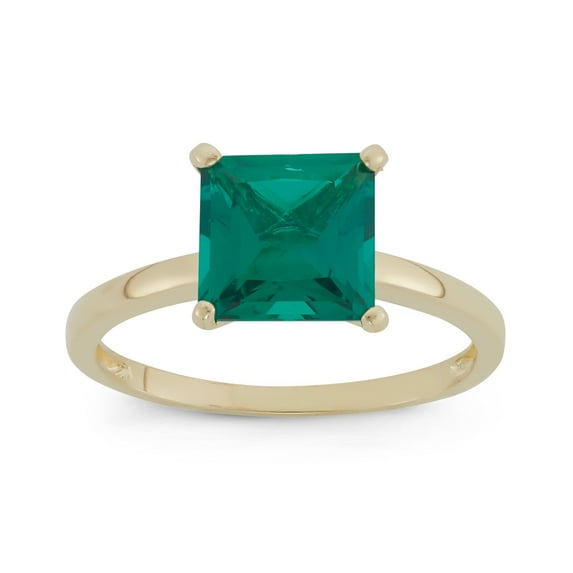 10k gold princess cut gemstone ring