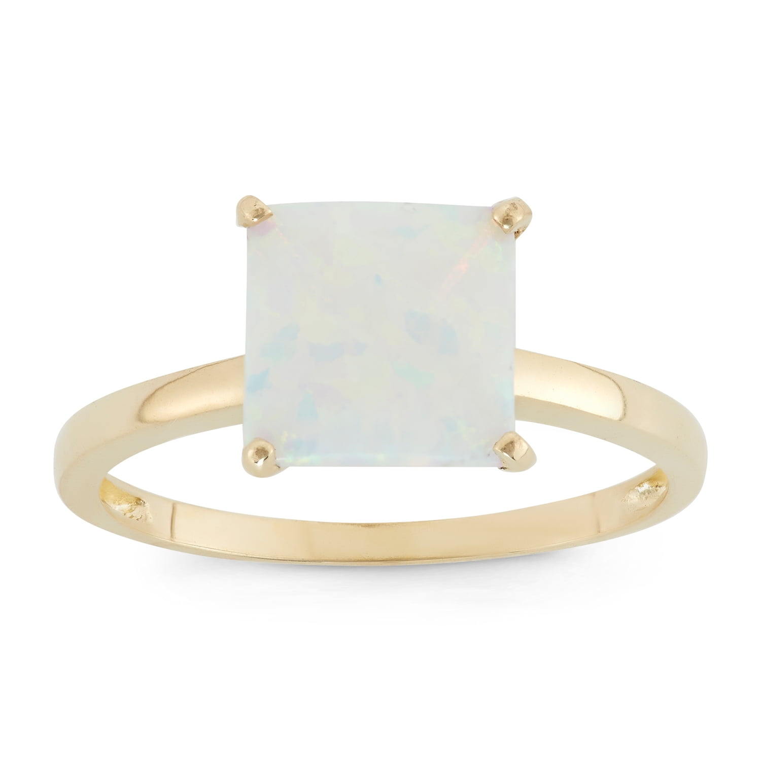10k gold princess cut gemstone ring