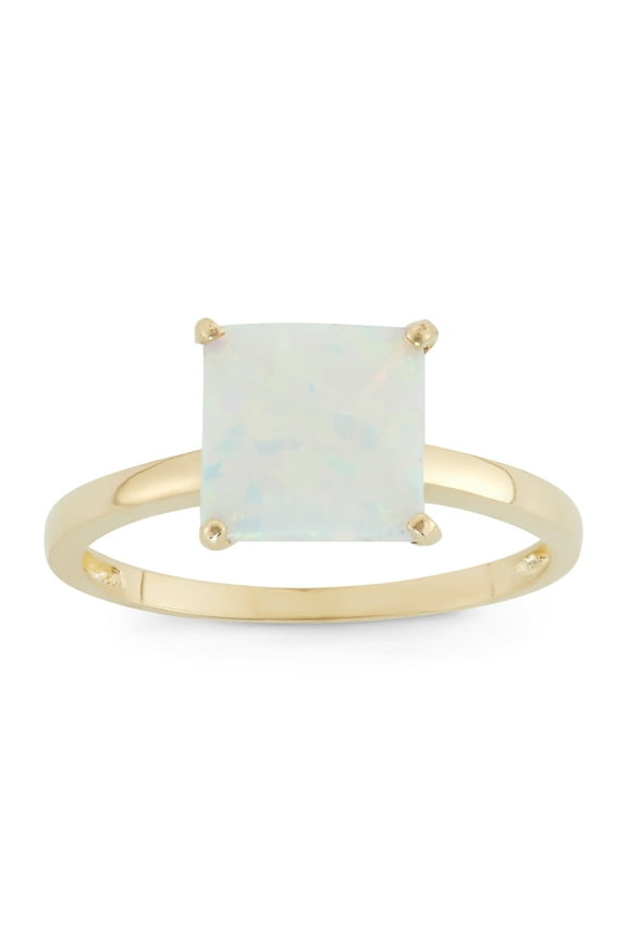 10k gold princess cut gemstone ring