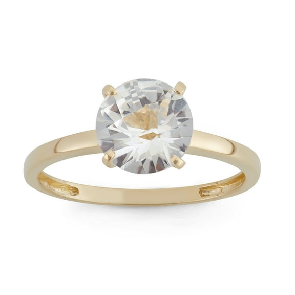 10k gold round gemstone ring