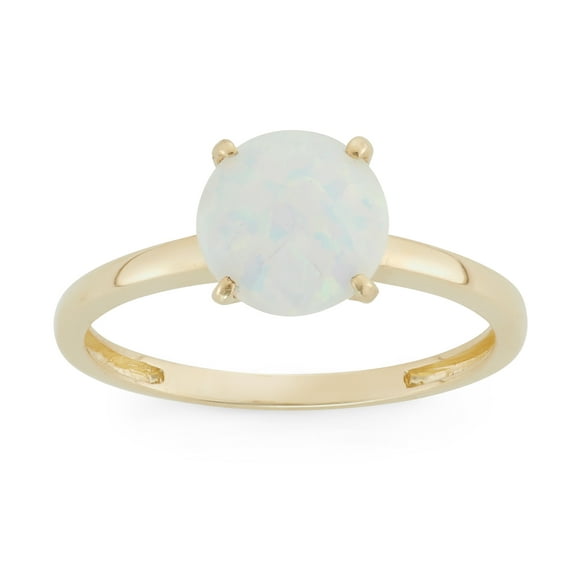 10k gold round gemstone ring