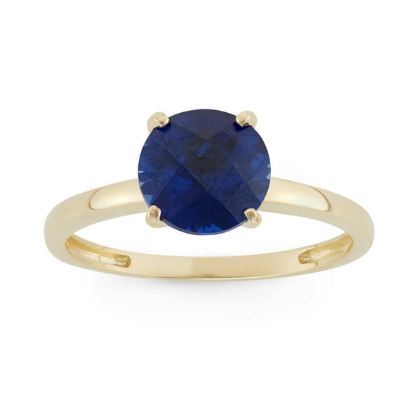 10k gold round gemstone ring