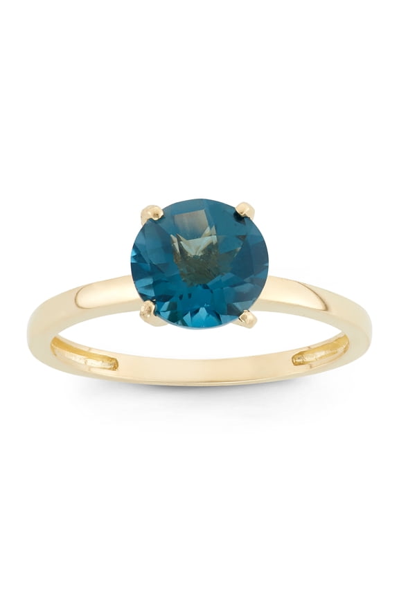 10k gold round gemstone ring