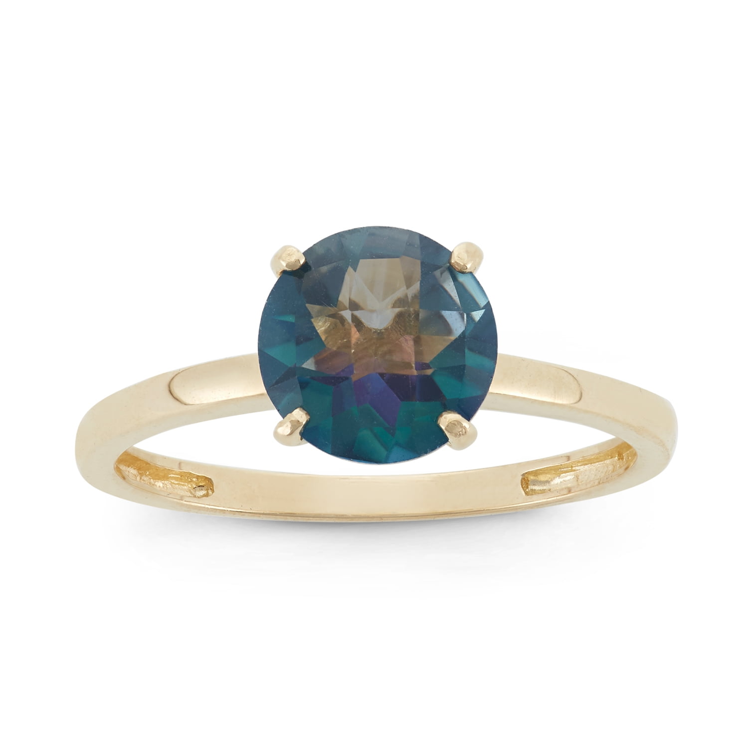10k gold round gemstone ring