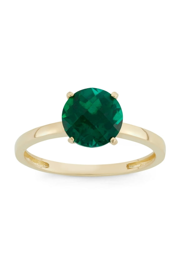 10k gold round gemstone ring