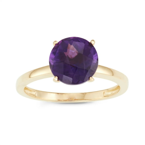 10k gold round gemstone ring