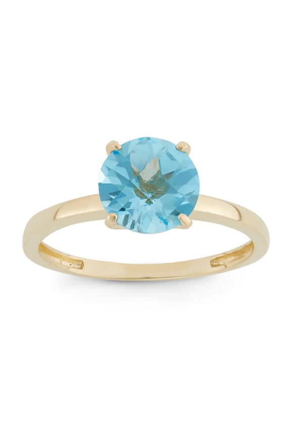 10k gold round gemstone ring