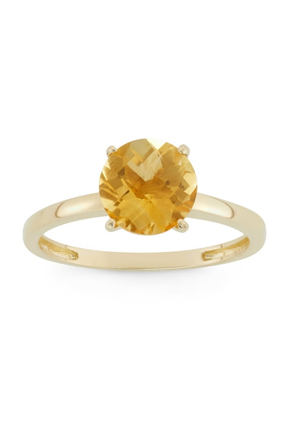10k gold round gemstone ring