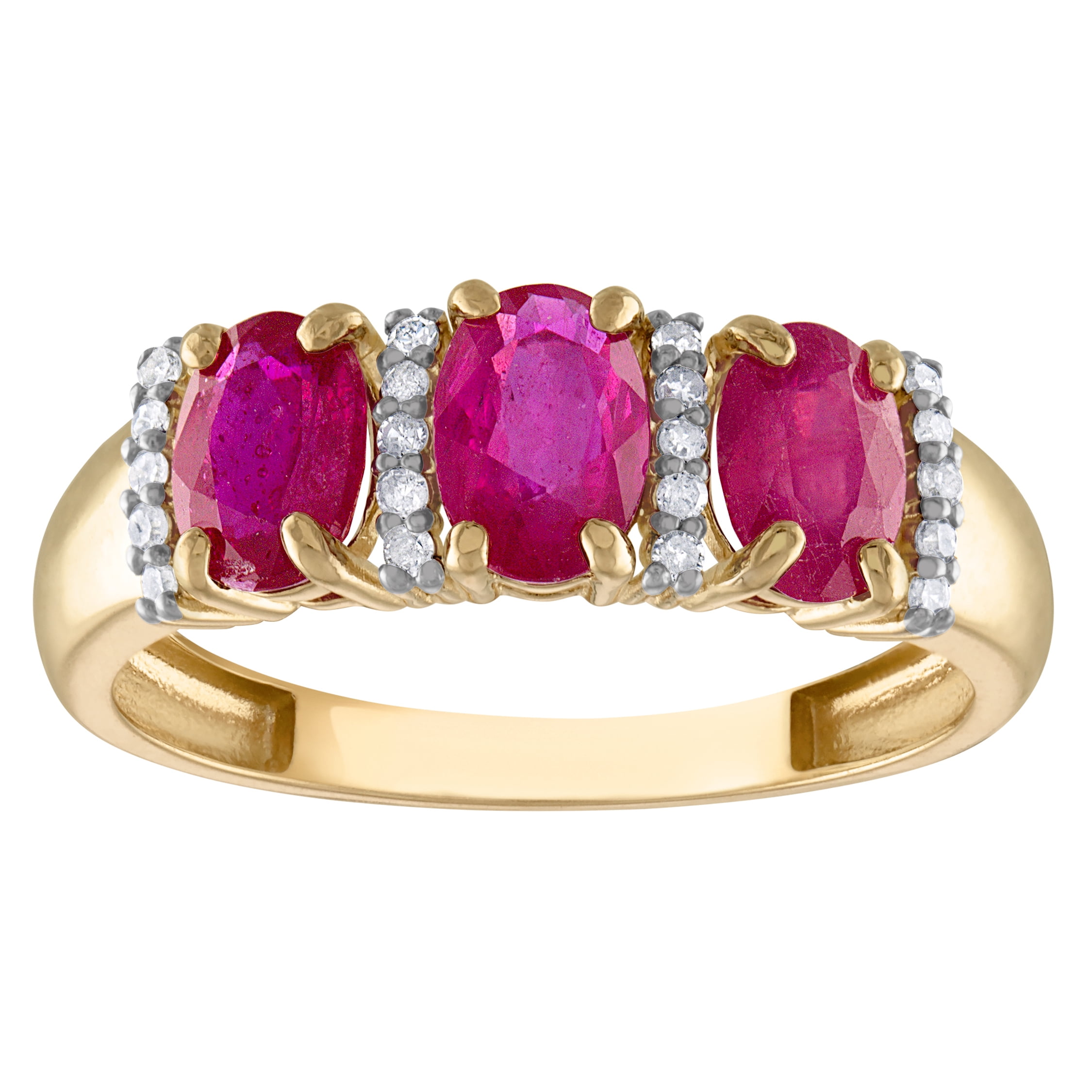 10K Gold Ruby and Diamond Ring Women s Size 7 Red