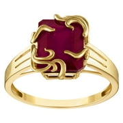 JORDAN BLUE NYC 10k gold ruby medusa ring