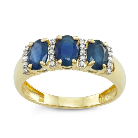 10k gold sapphire and diamond ring