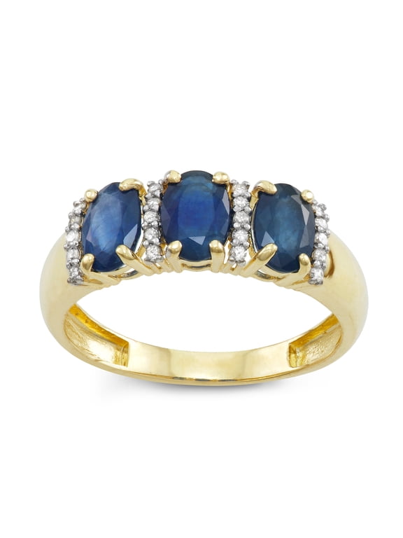 10k gold sapphire and diamond ring