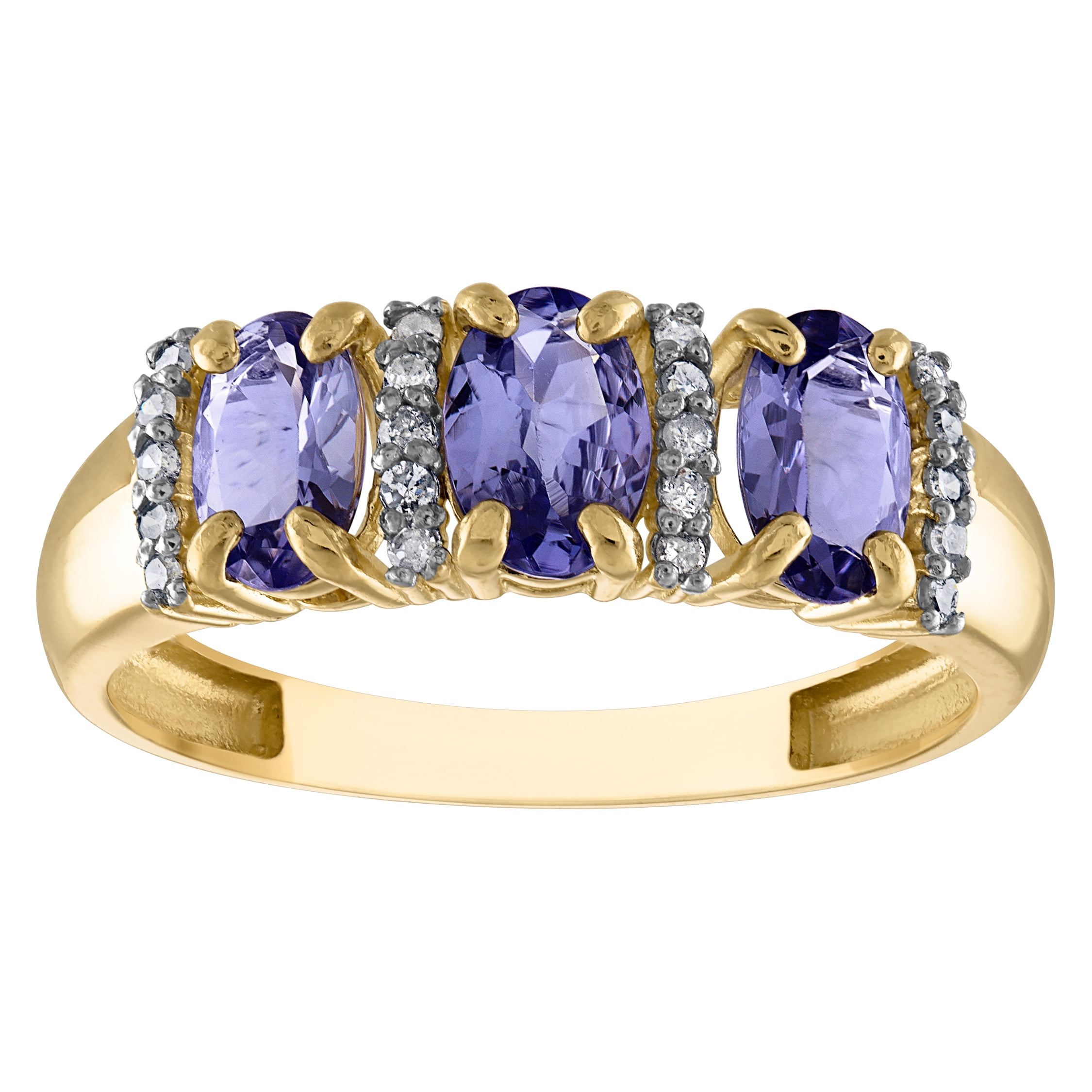 10k gold tanzanite and diamond ring