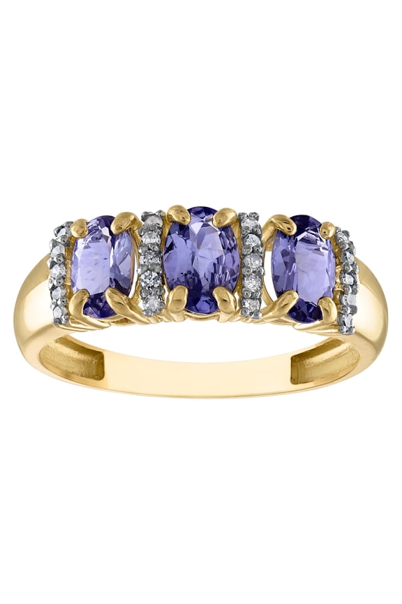10k gold tanzanite and diamond ring