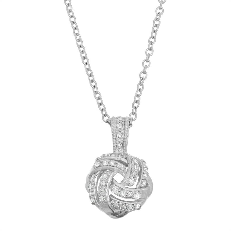 White gold love knot necklace sales