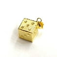 thumbnail image 1 of 10k yellow Gold 3D dice Pendant charm gamble Vegas gift sport fine jewelry 6.6g, 1 of 12