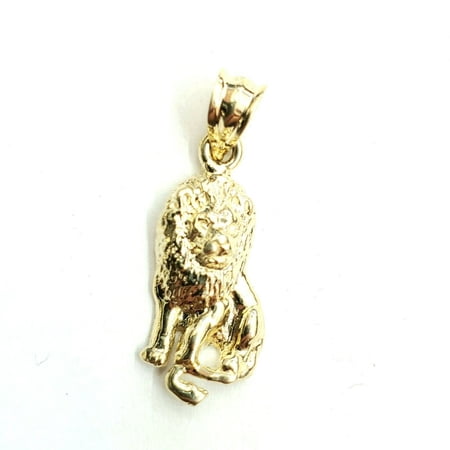 10k yellow Gold lion full body Leo zodiac Pendant charm gift fine jewelry 1.8g