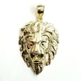 thumbnail image 1 of 10k yellow Gold lion head face Leo zodiac Pendant charm fine gift jewelry 10.3g, 1 of 12