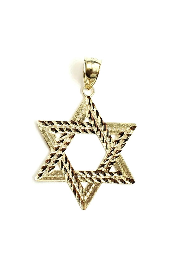 10k yellow gold star of David Jewish Israel charm pendant religious jewelry 5.3g