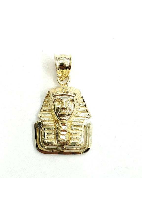 10k yellow solid Gold Egyptian pharaoh king head Pendant fine gift jewelry 4.1g