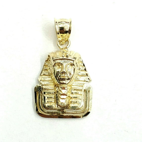 10k yellow solid Gold Egyptian pharaoh king head Pendant fine gift jewelry 4.4g