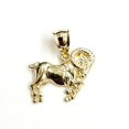 thumbnail image 1 of 10k yellow solid Gold Ram Aries Zodiac Sign Charm Pendant fine gift jewelry 1.5g, 1 of 12