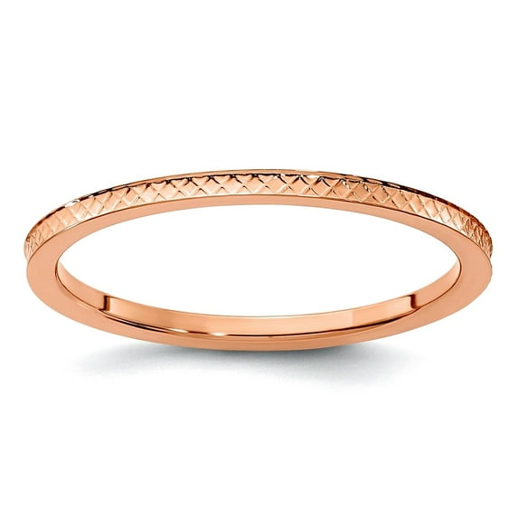 10kr 1.2mm Criss-cross Pattern Stackable Band Ring Size 9 Stackable Ring for Women and Men