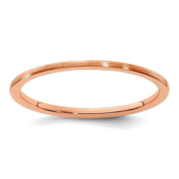 10kr 1.2mm Half Round Satin Stackable Band Ring Size 5 Stackable Ring for Women and Men - .9 Grams