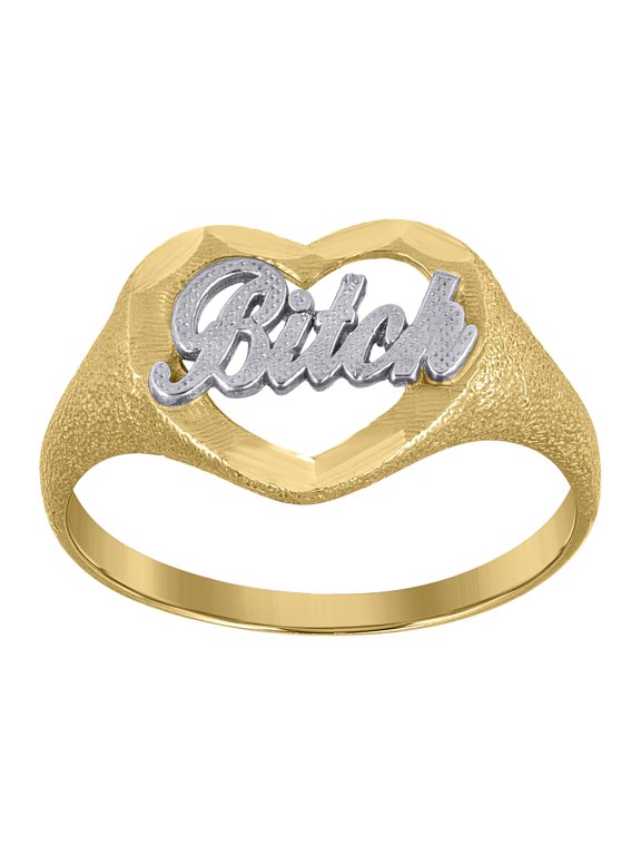 10kt 10k Two-Tone Gold Mens Dc Heart Band Ring